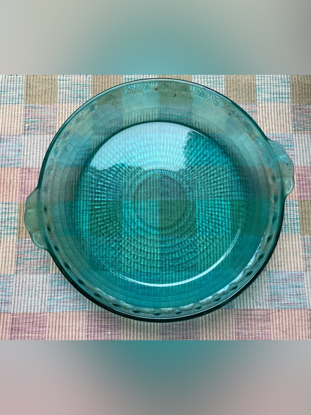 Vintage Pyrex Blue Glass Pie Dish 9.5” Excellent Shape